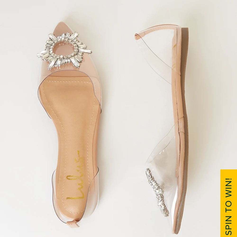 Myral Light Nude Rhinestone Pointed-Toe Flats